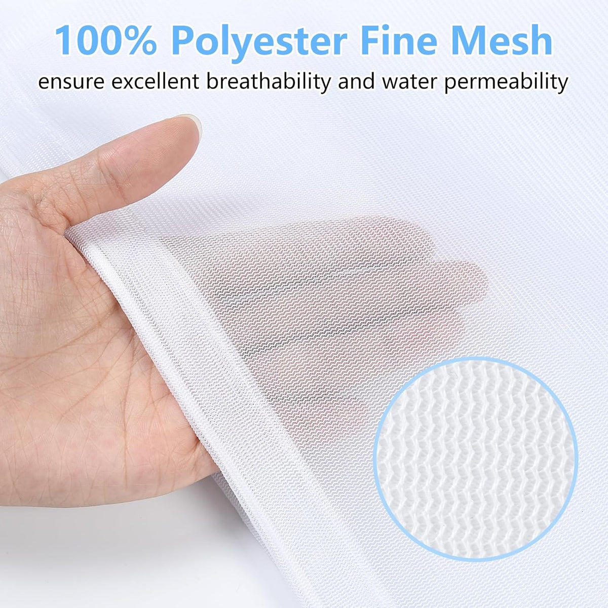OTraki 16 x20 Inch Small Laundry Bags 2PCS Fine Mesh Washing Bag Drawstring Dirty Clothes Machine