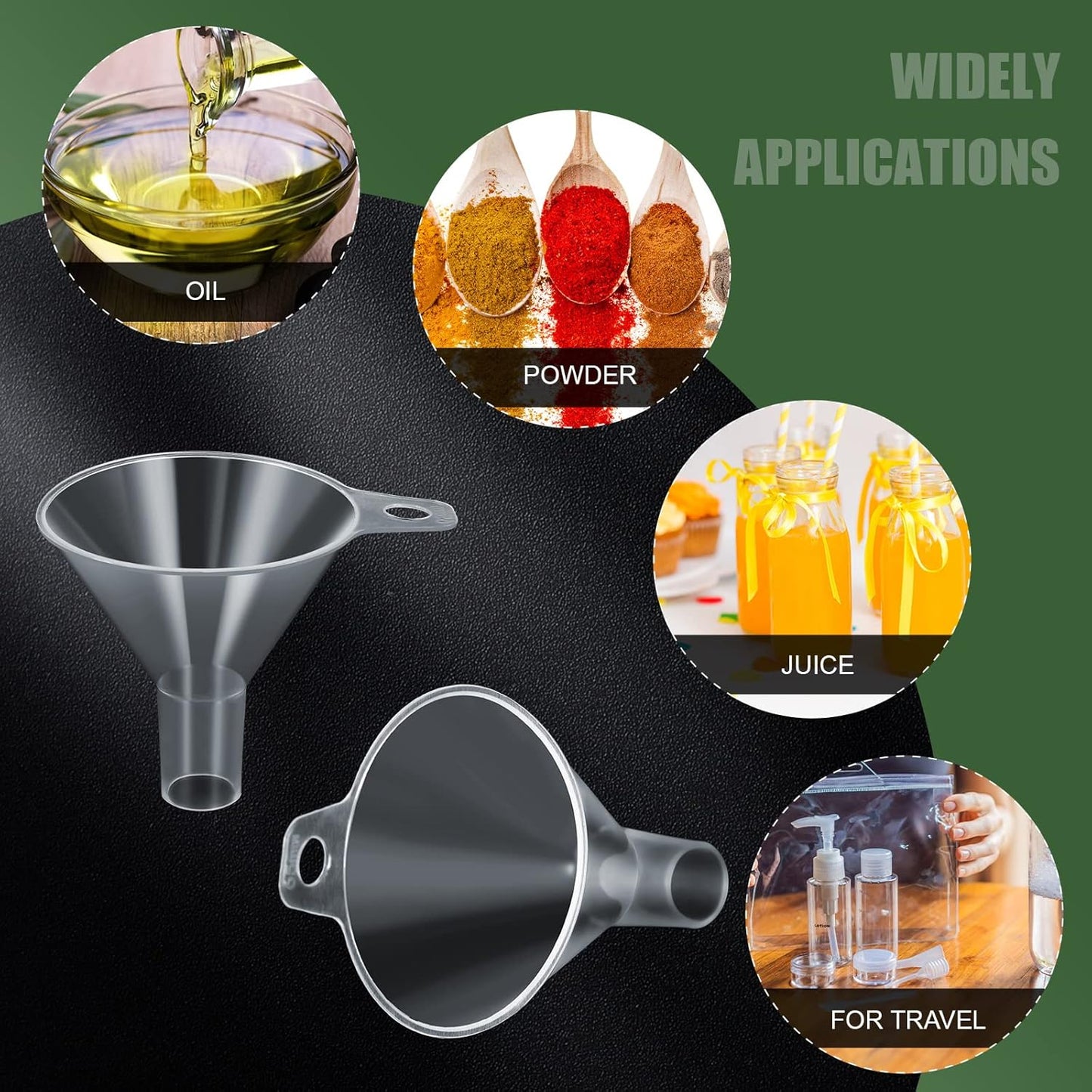 4 Packs Small Plastic Funnel for Filling Small Bottles 2.56 Inch Clear Wide Mouth Plastic Funnel