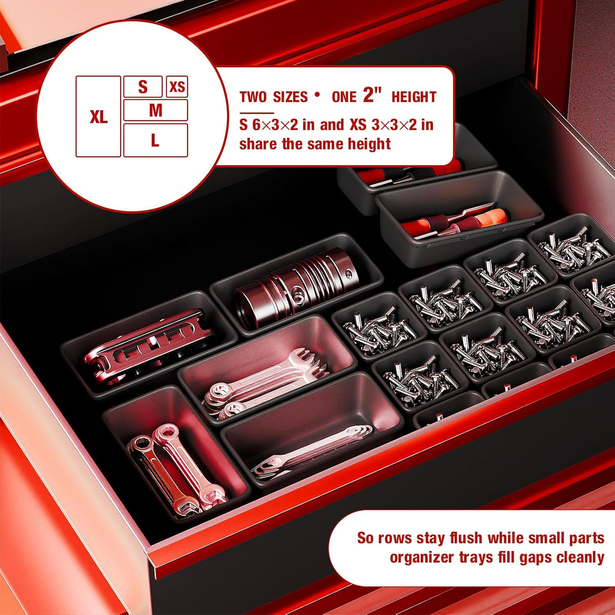 16 PCS Small Parts Tool Box Organizer Trays, tool box trays organizer for Toolbox Organization