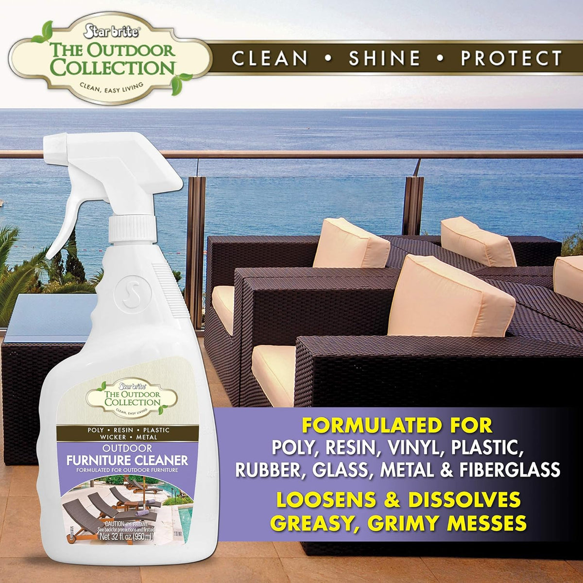 STAR BRITE Outdoor Collection Furniture Cleaner Spray - All-Surface Cleaner for Poly, Resin, Vinyl