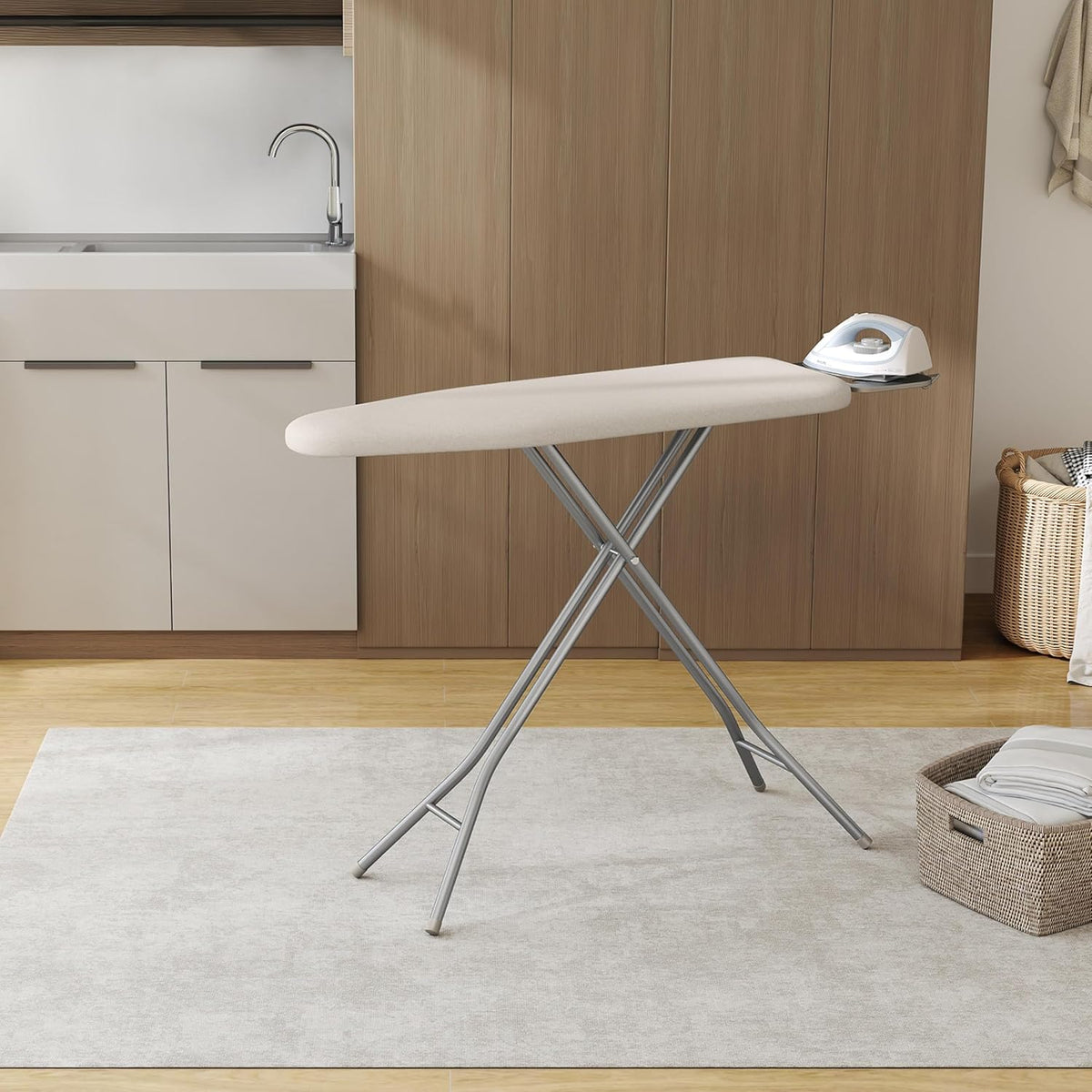Yaheetech Foldable Ironing Board, Heavy Duty Iron Board with 9 Adjustable Heights, 4 Layer Cover