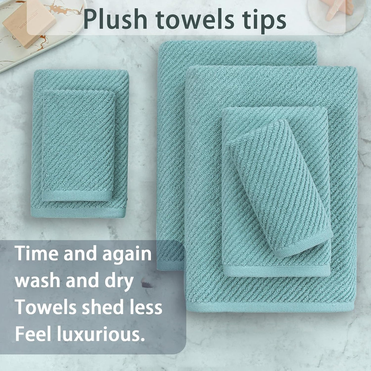 Towels for Bathroom - 100% Cotton | Lightweight | Thick | Soft, Quick Dry Towels, Bath Towel Set of