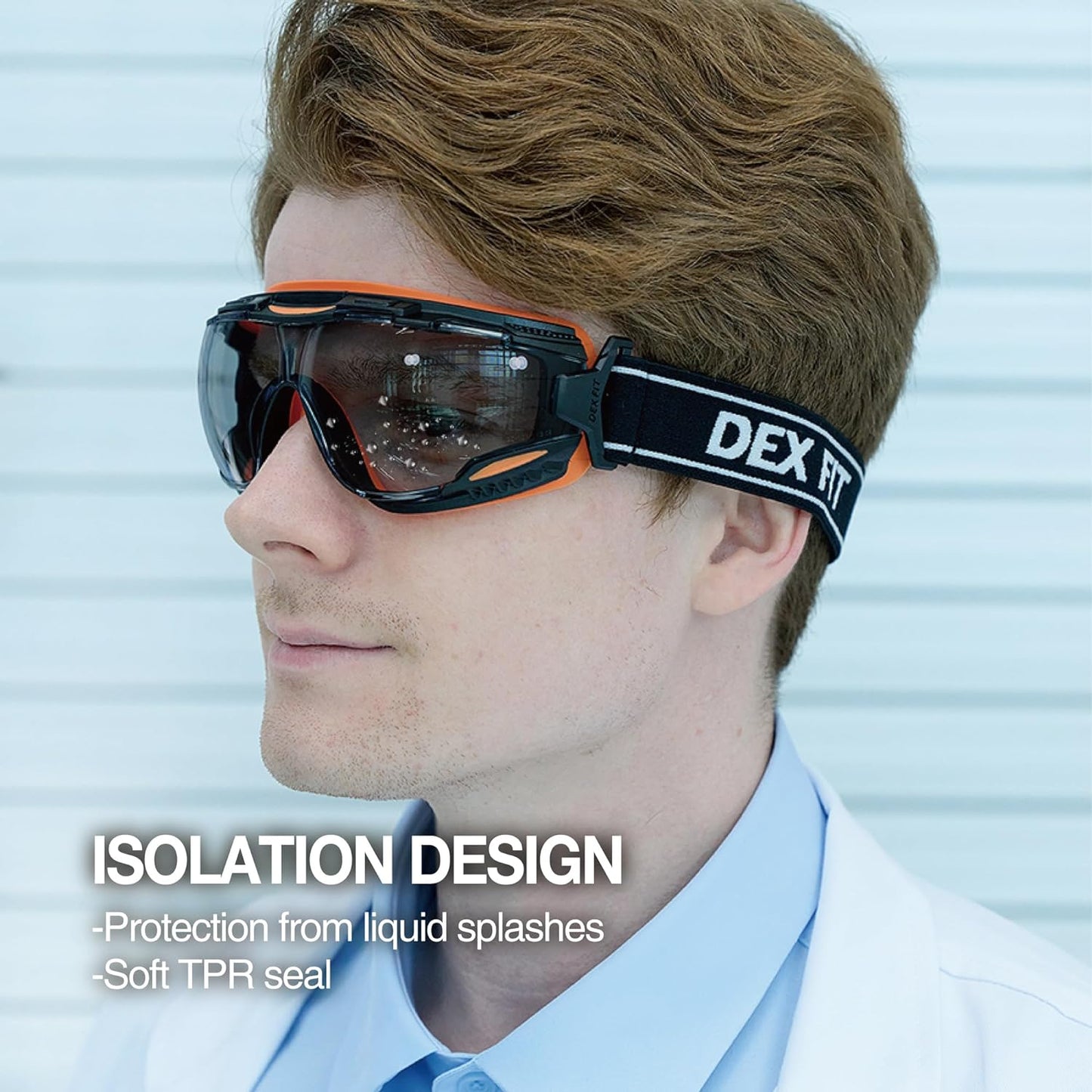 DEX FIT Protective Safety Goggles SG220; Anti Fog & Scratch, Z87 Eye Protection for Work