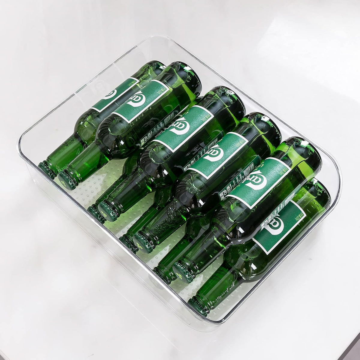 Ettori 2 Pack Water Bottle Organizer Refrigerator Organizer Bins and Clear Storage Bins for Fridge