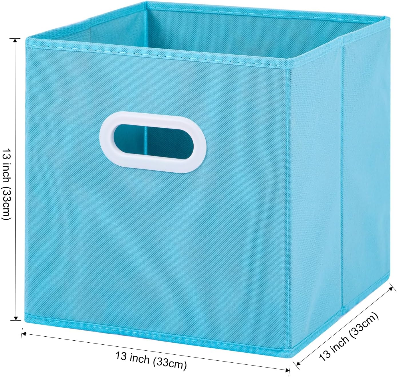 Stero Fabric Storage Cubes Bins, 13 inch Fun Colored Foldable Storage Baskets with Dual Plastic