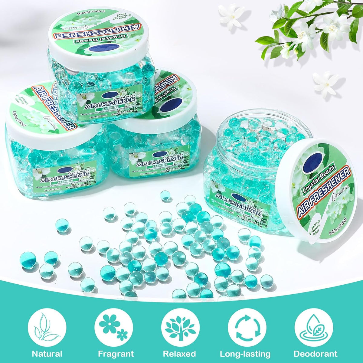 12 Pcs Air Freshener Gel Bulk Odor Eliminator Gel Beads 8 oz Long Lasting Air Freshener Beads