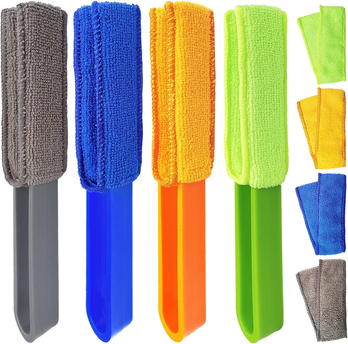 4 Pack Microfiber Blinds Duster, 4 Removable and Washable Sleeves, Cleaner for Window Blinds, Air