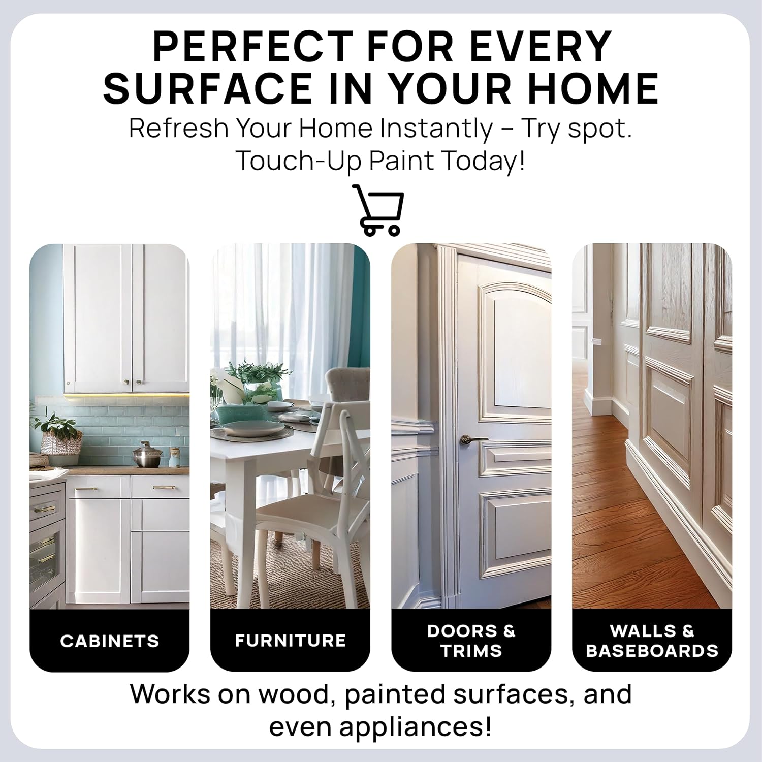 spot. Touch-Up Paint | Matte Finish for Cabinets, Walls, Doors & Furniture | Multi-Tone White