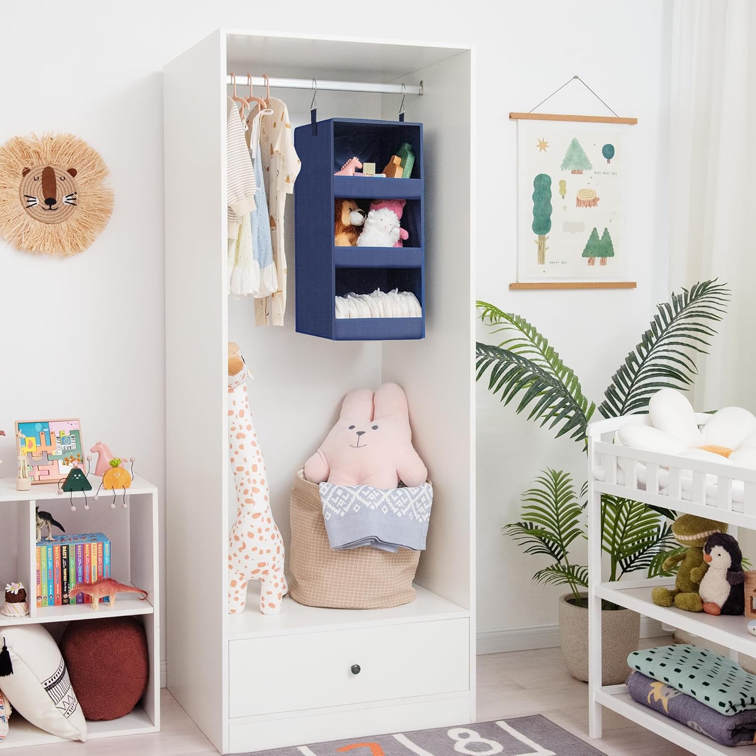 GRANNY SAYS 3-Shelf Closet Organizers and Storage, Foldable Hanging Closet Organizer, Closet