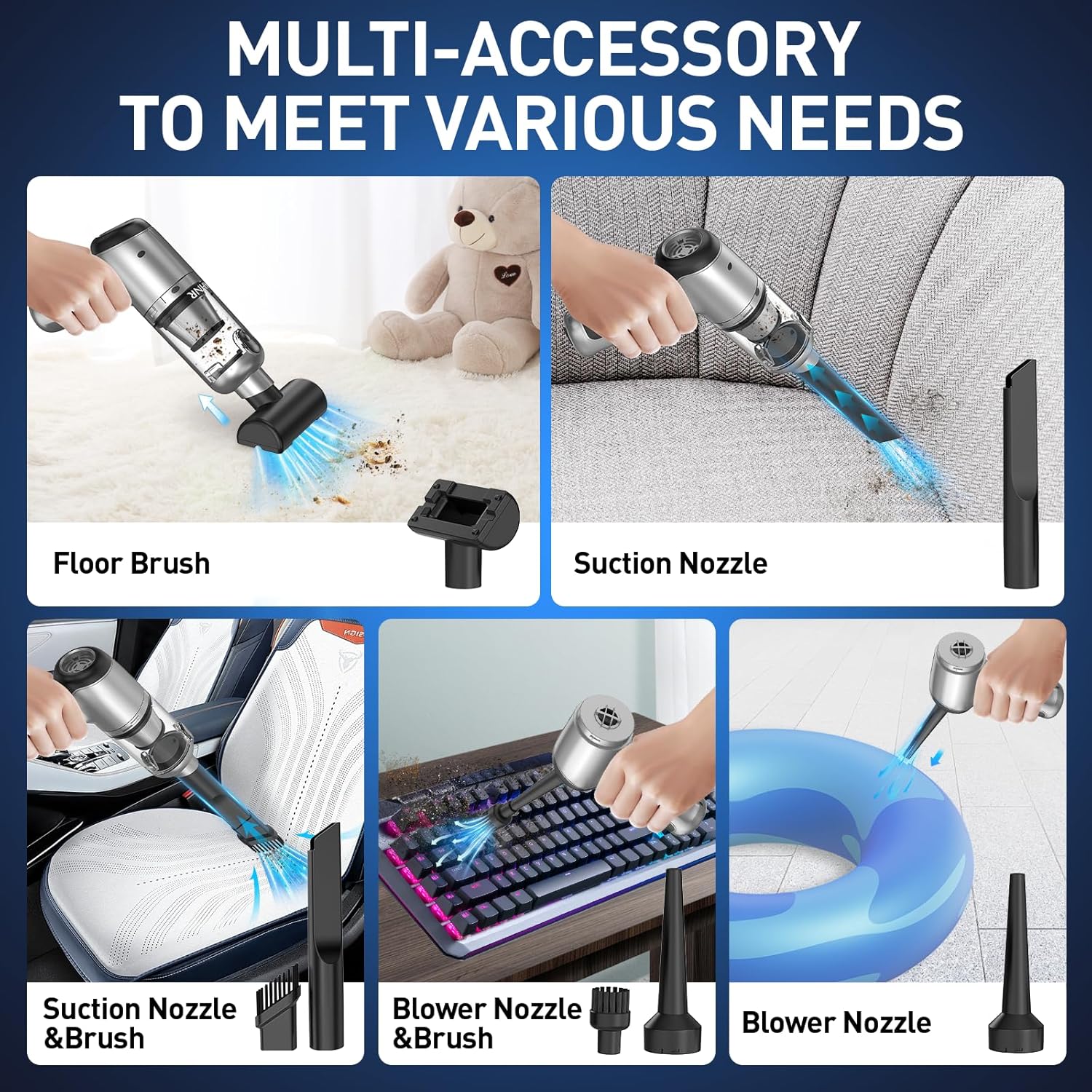AHNR Handheld Car Vacuum Cleaner Cordless with Brushless Motor, 20000PA High Power Vacuum Cleaner &