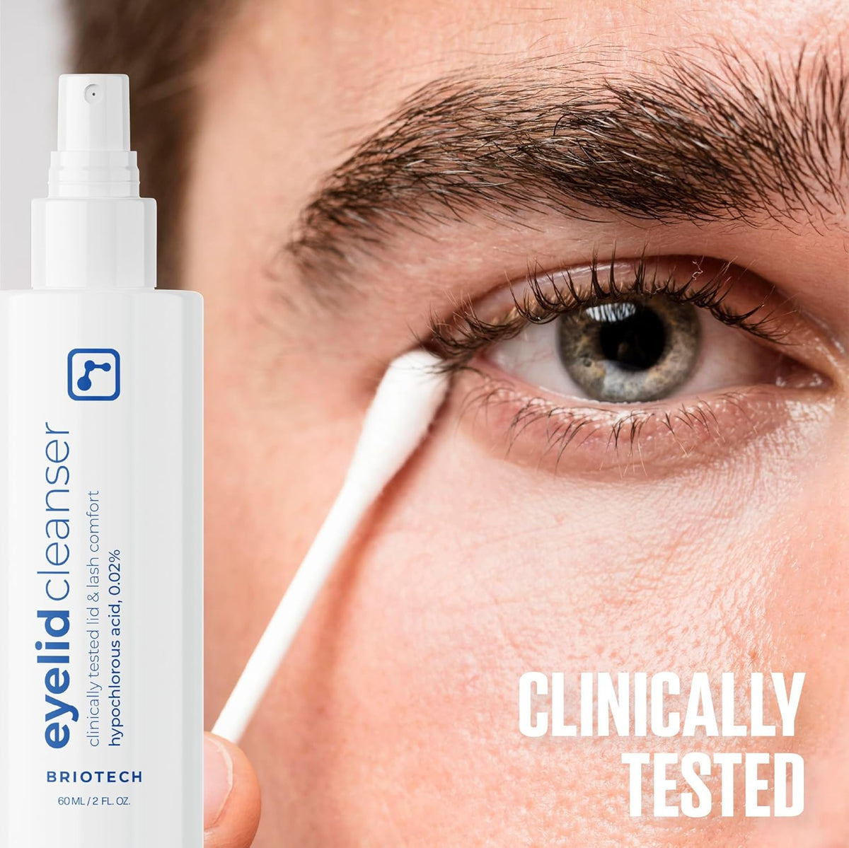 BRIOTECH Eyelid Cleanser, Hypochlorous Acid Spray, Lid & Eyelash Cleanser, Soothe Sensitivities