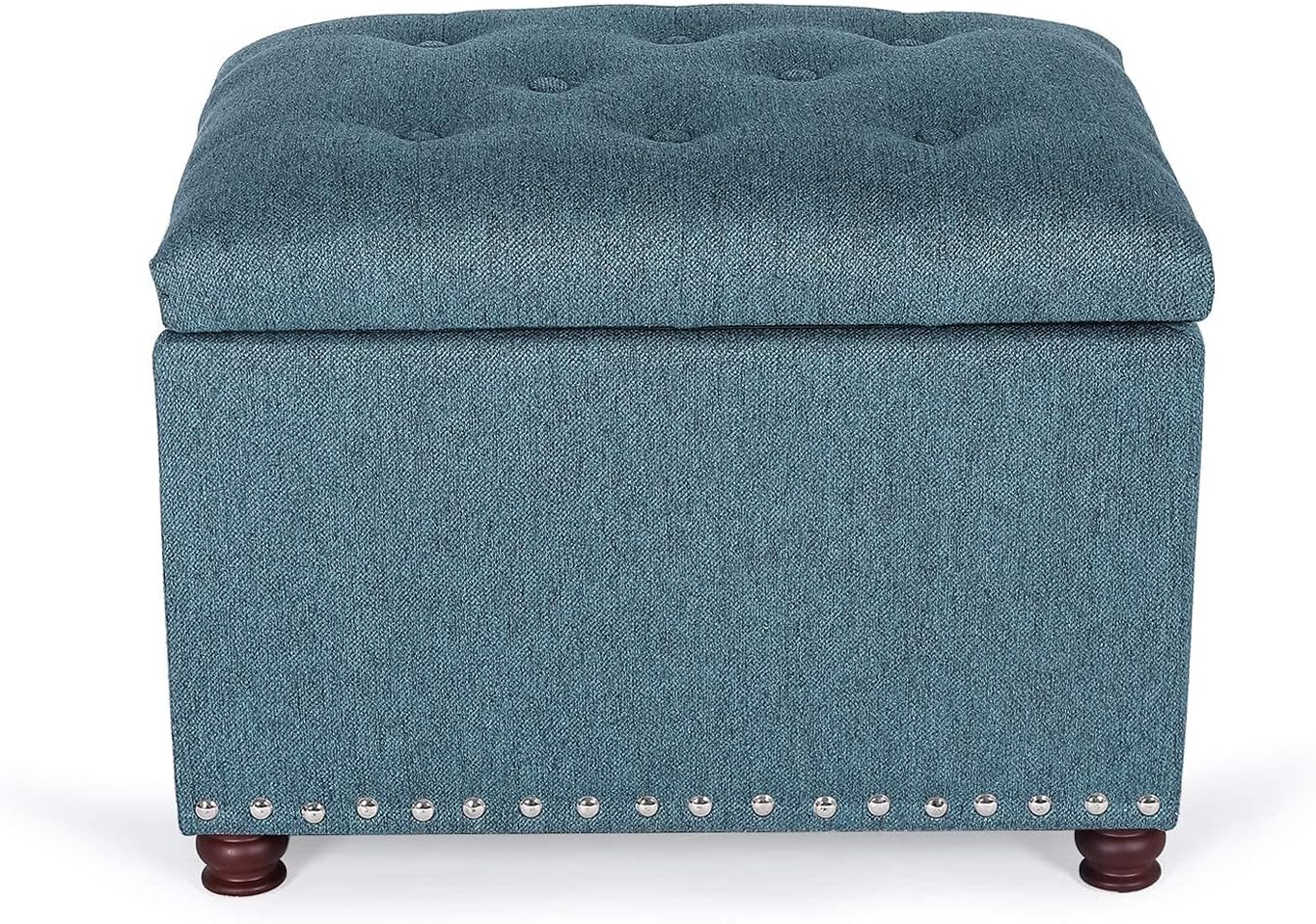 Joveco 24" Ottoman with Storage for Living Room Rectangular Fabric Tufted Bench Footrest Toy Chests