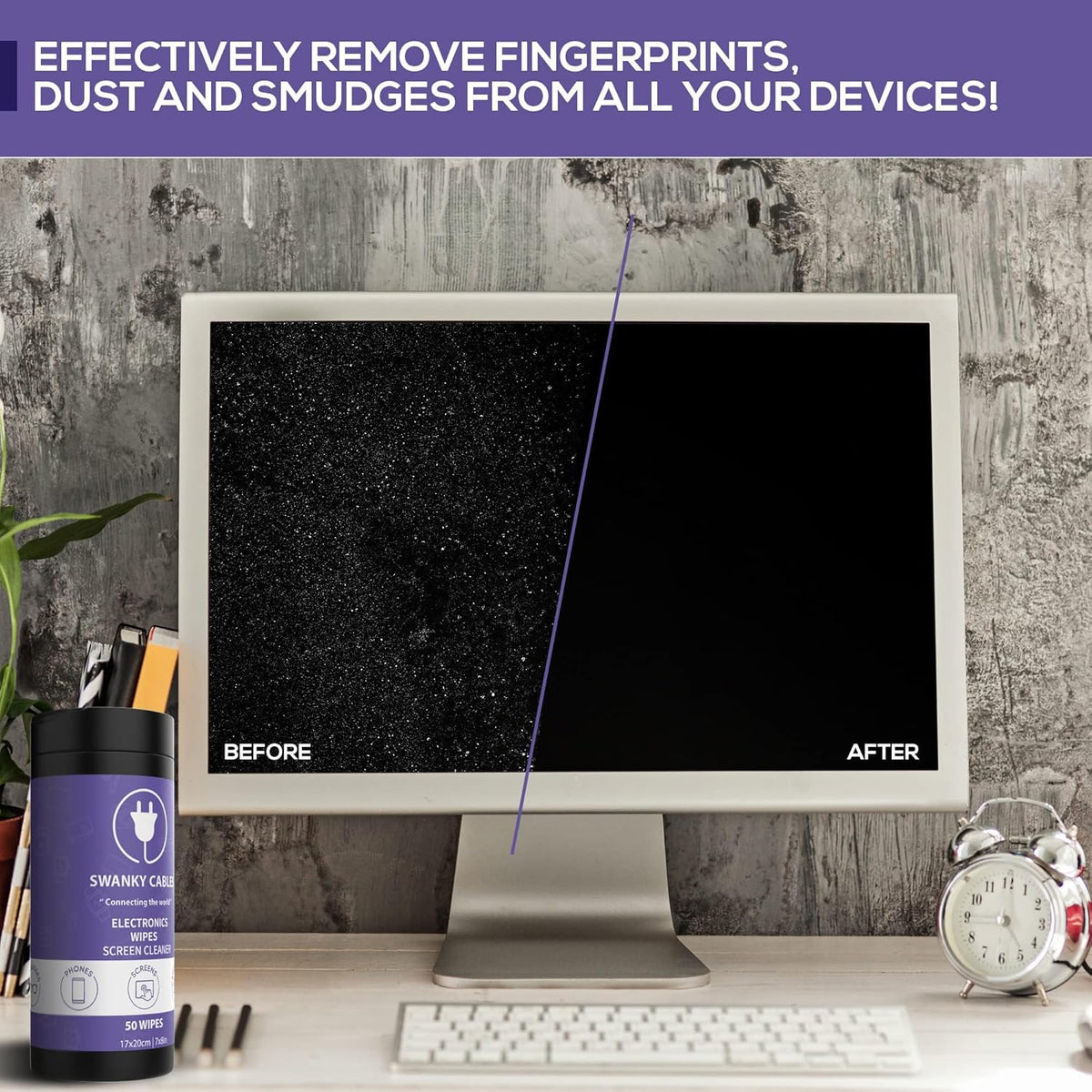 Screen Cleaner Wipes: Electronic Wipes for Screens - Computer Screen Wipes for Lens, Phone, TV