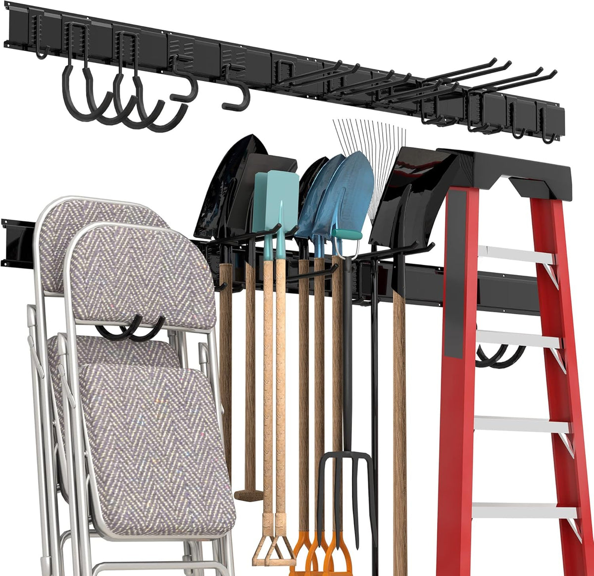 Garage Tool Storage Rack, Heavy Duty Garage Storage Organizer Rack System Wall Mounted Tool with 12