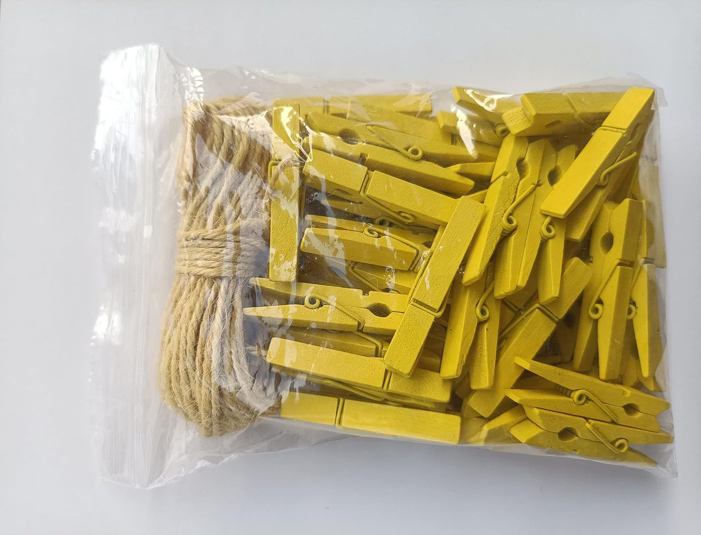 1.9" Yellow Wood Clothes Pins Easter Party Art Display Hanging Kit Place Card Holder Clothespin