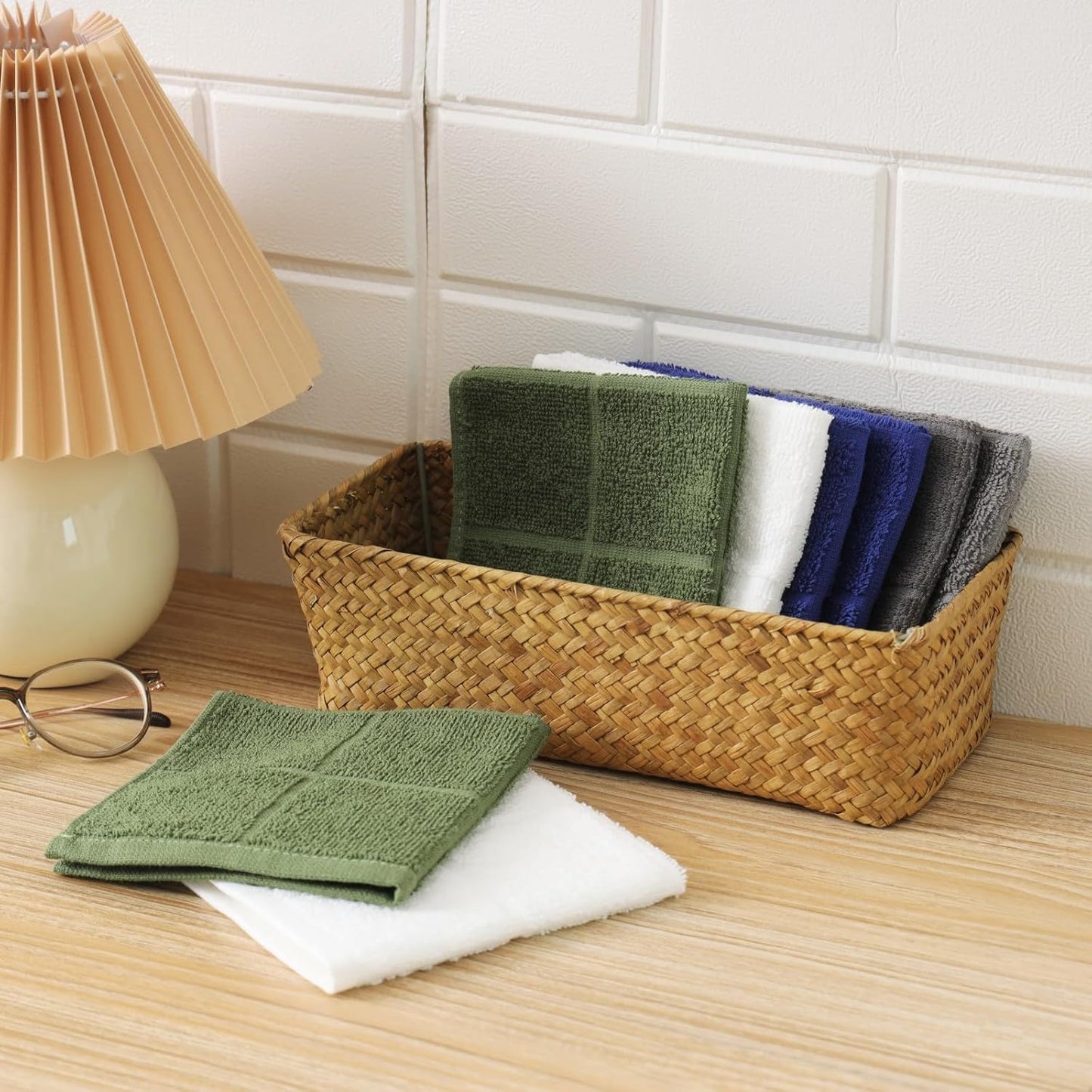 Glynniss Dishcloths Kitchen Highly Absorbent Dish Rags 100% Cotton Dish Cloths for Washing Dishes