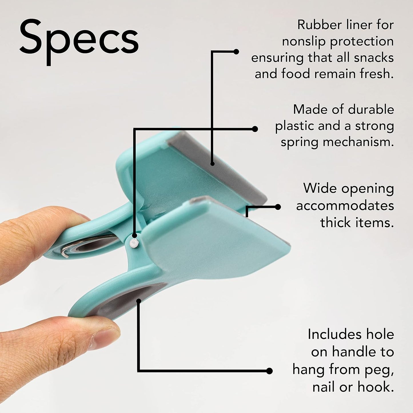COOK WITH COLOR Bag Clips - Heavy Duty Chip Clip and Refrigerator Magnet Clips for Food Storage