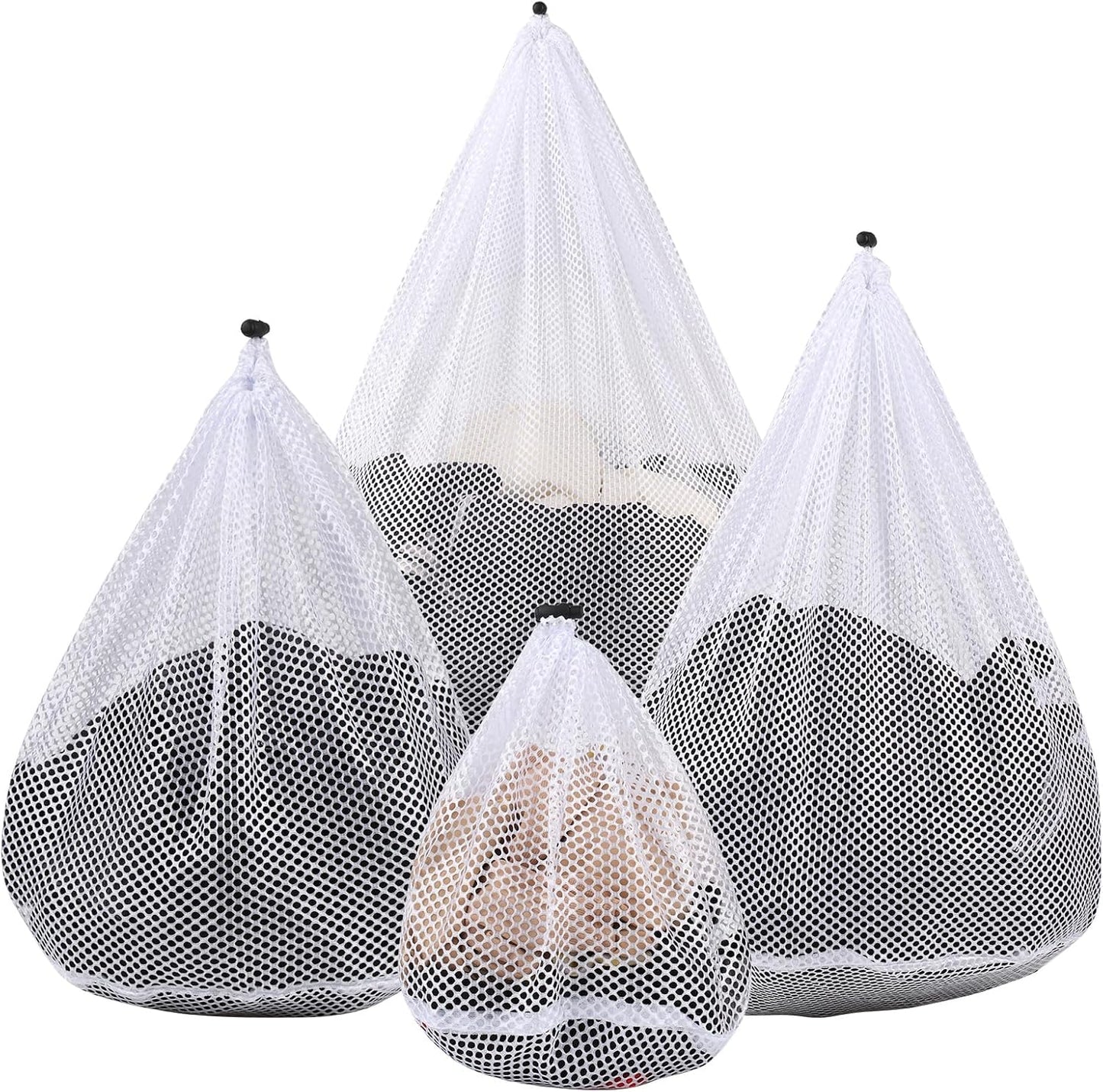 4Pcs Mesh Laundry Bags Washing Machine Mesh Wash Bags for Clothes,Underwear,Lingerie, Bed Linen