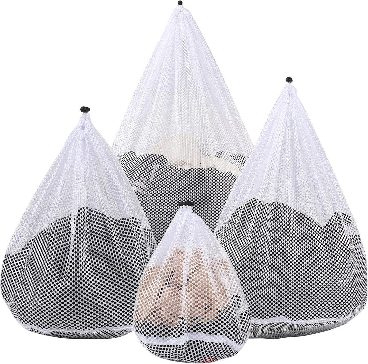 4Pcs Mesh Laundry Bags Washing Machine Mesh Wash Bags for Clothes,Underwear,Lingerie, Bed Linen