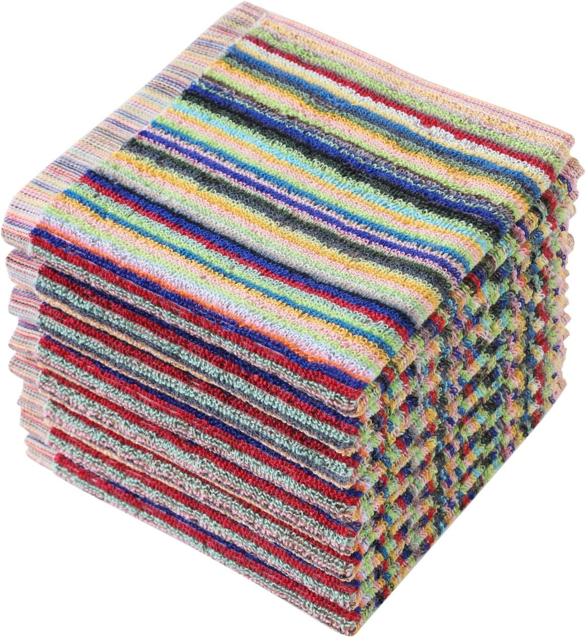 Oeleky Kitchen Dishcloths for Washing Dishes, Ultra Absorbent Dish Rags, Cotton Cleaning Cloths