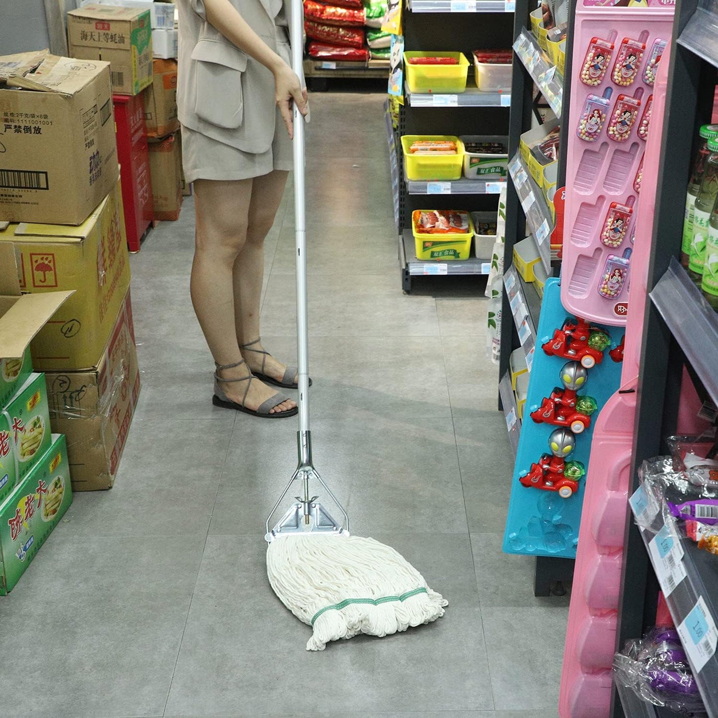 OFO Loop-End String Mop with Extra Head Replacement - Heavy Duty Commercial Industrial Grade Mop