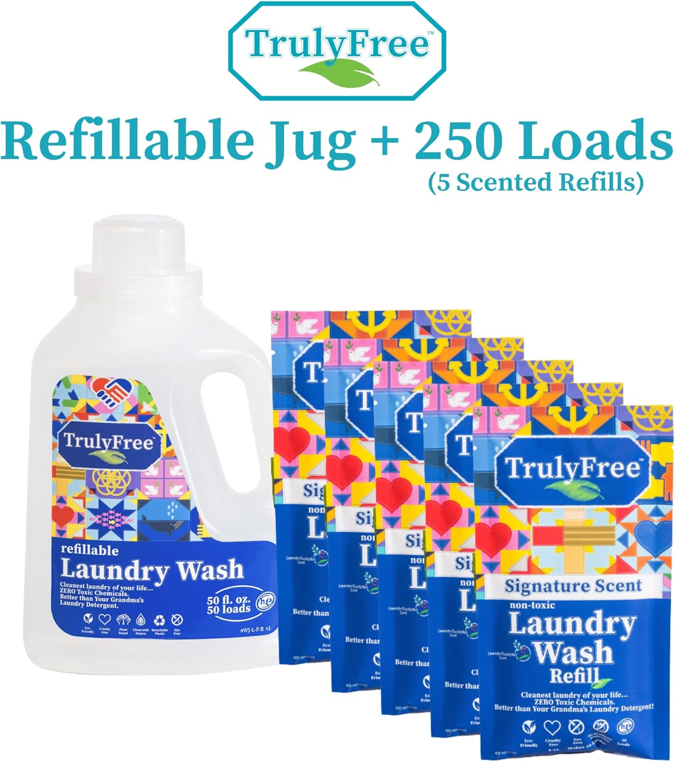 Truly Free Natural Laundry Detergent for Sensitive Skin | Eco Friendly, Plant Based, Baby Clothes