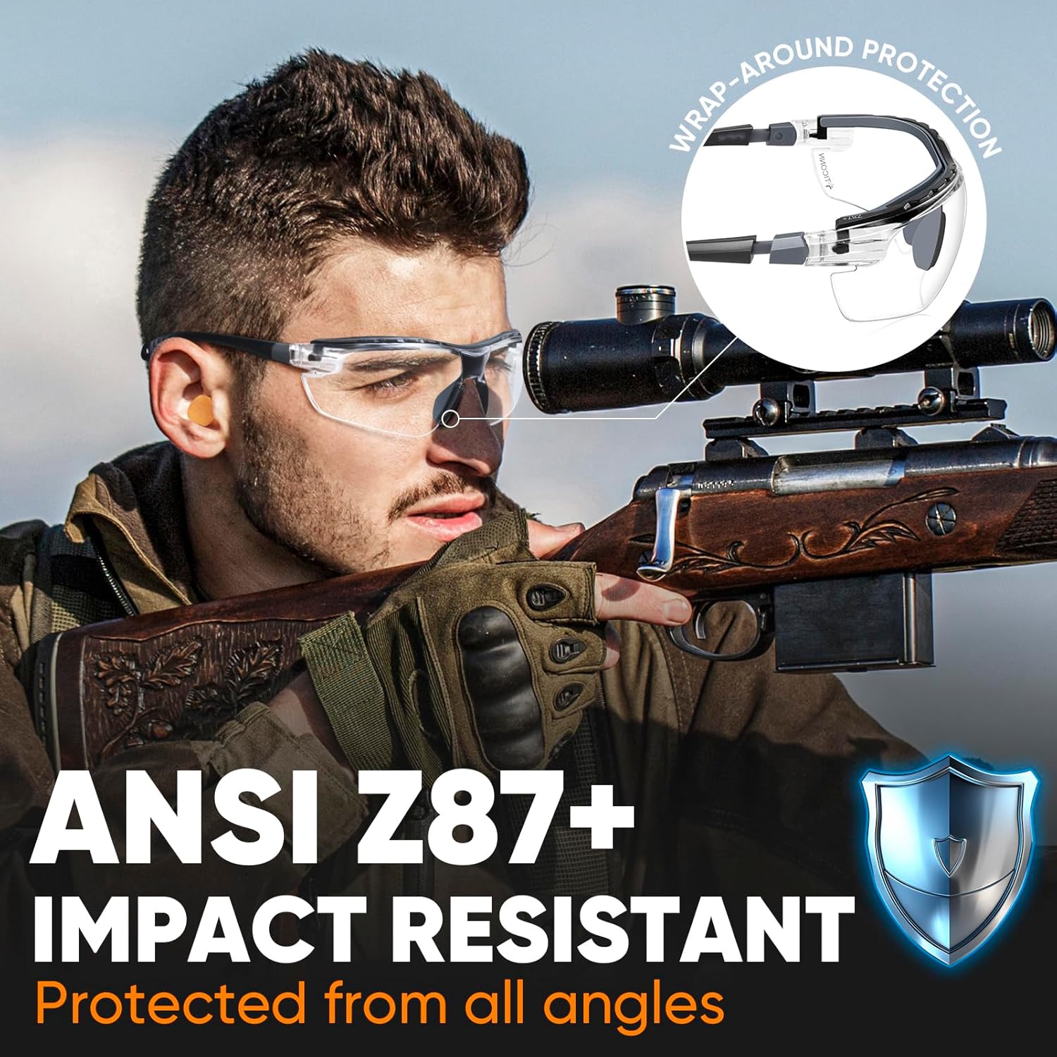 TICONN Anti-Fog Safety Glasses for Men and Women, ANSI Z87.1 Scratch Proof Eye Goggles with