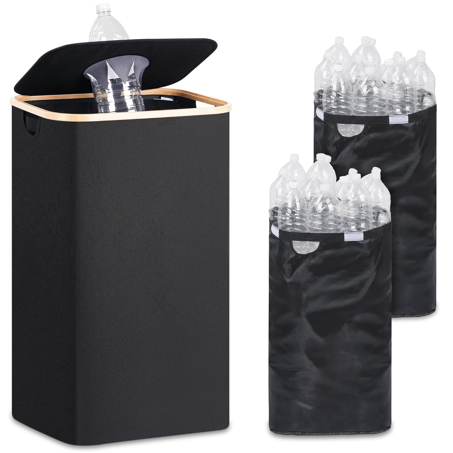 29 Gallons Recycling Bins for Kitchen, Indoor Recycle Bins with Lid, 110L Large Recycle bin with 2