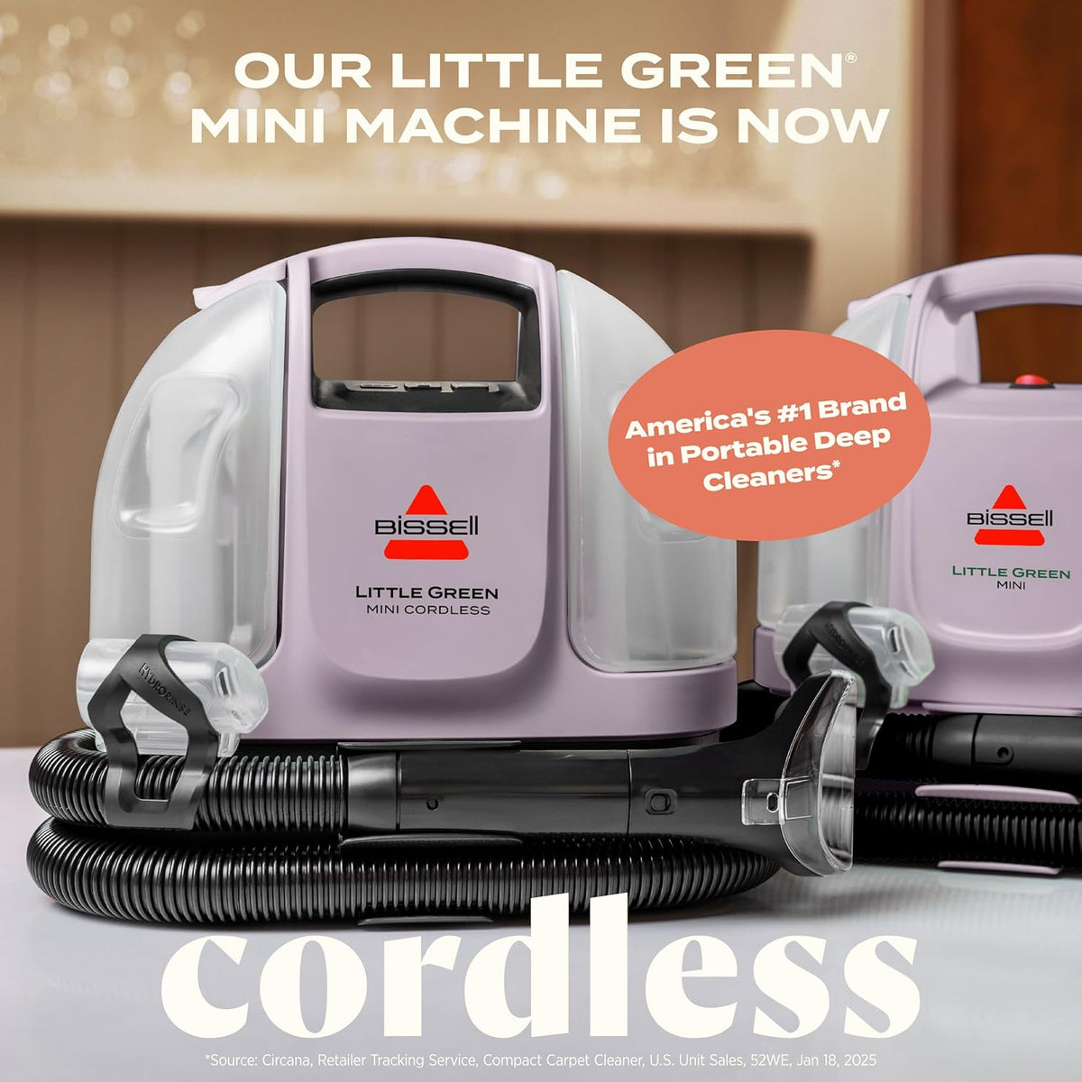 BISSELL Little Green Mini Cordless Portable Carpet and Upholstery Deep Cleaner, Car/Auto Detailer