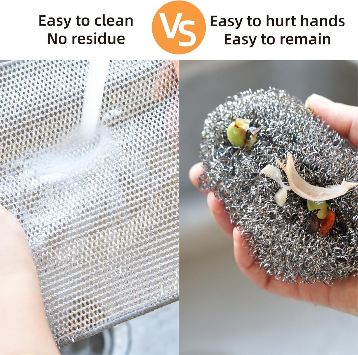 5Pcs Non Scratch Wire Dishcloth, Multipurpose Wire Dishwashing Rags, Steel Metal Wire Cloth Mesh