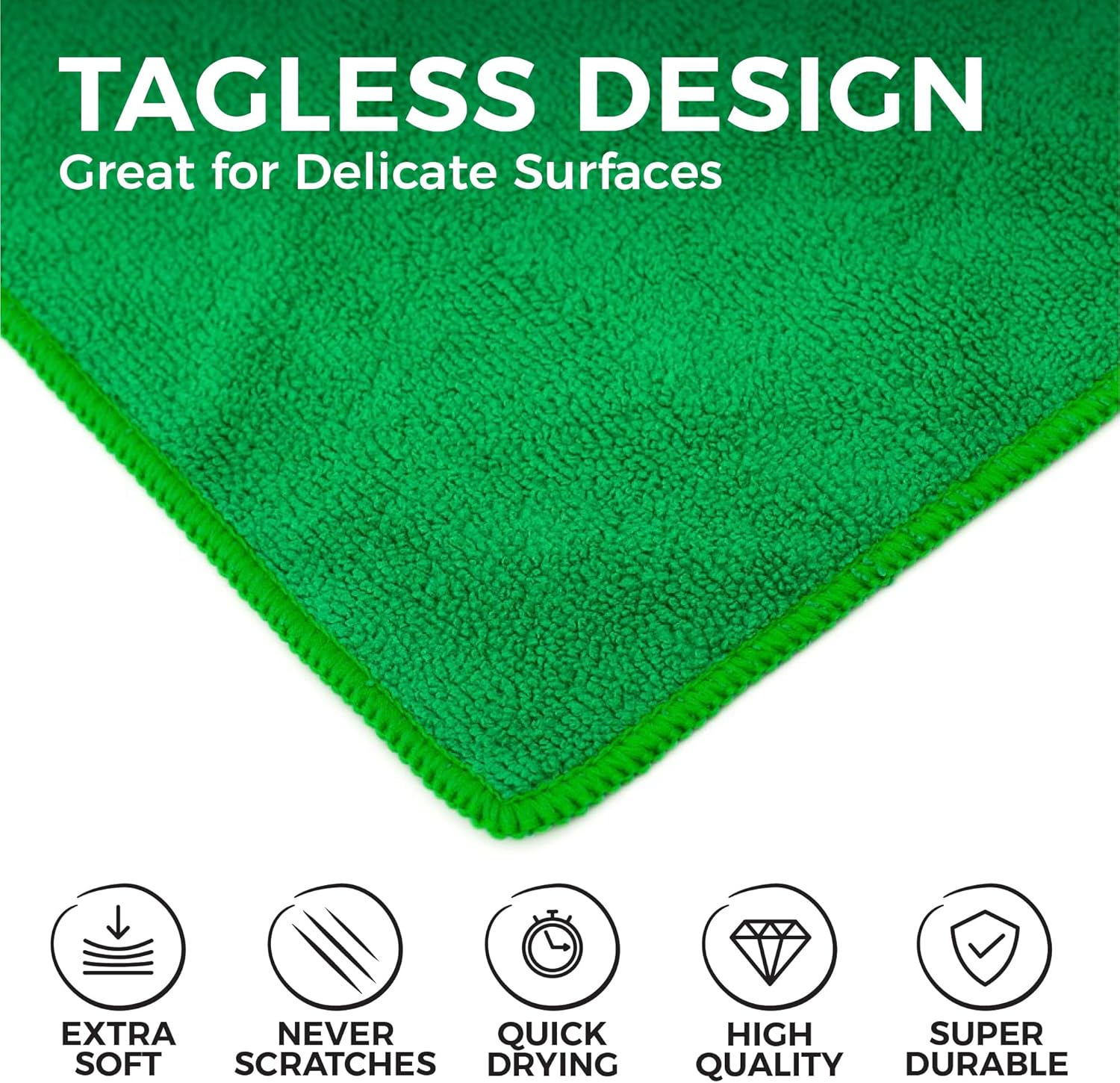 The Rag Company - All-Purpose Microfiber Terry Cleaning Towels - Commercial Grade, Highly