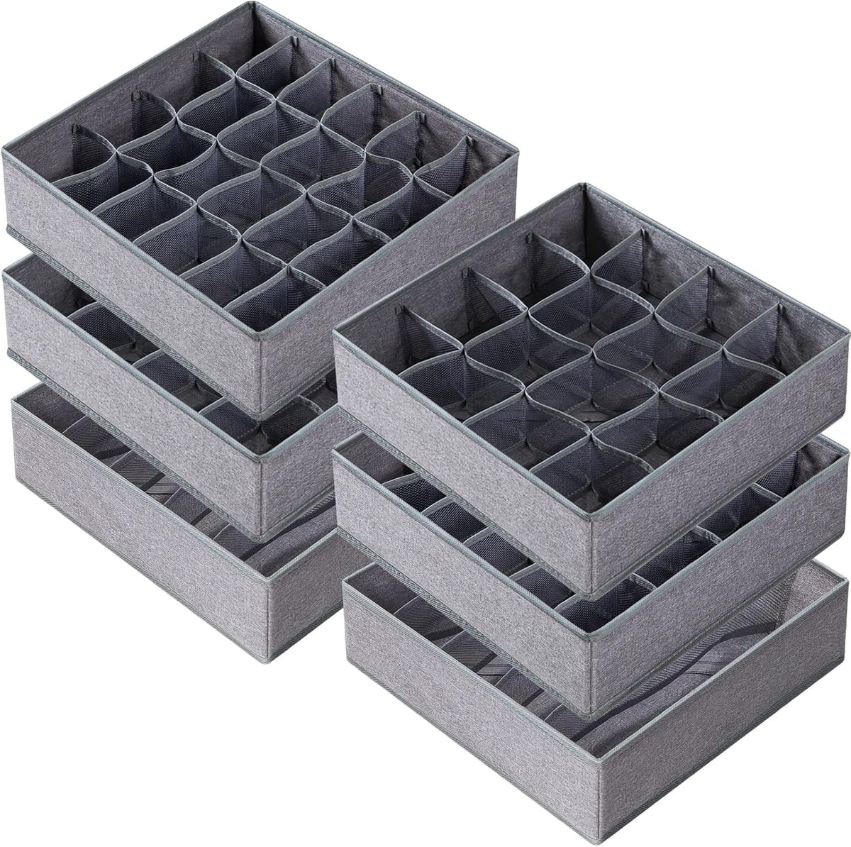 Criusia 6 Pack Large Drawer Organizer for Sock Underwear - Washable Heavy Duty Fabric Closet