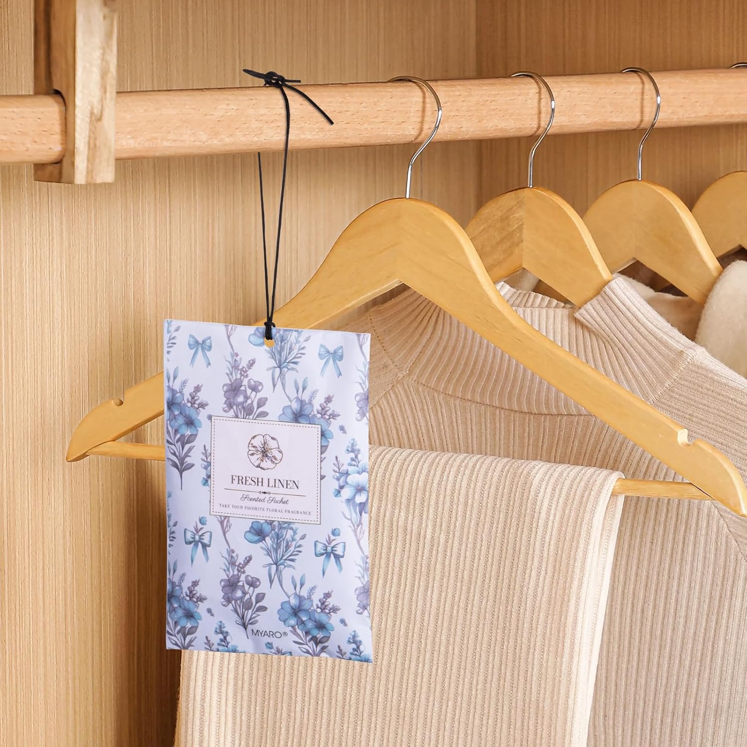 MYARO 20 Packs Fresh Linen Sachets for Drawer and Closet, Long-Lasting Sachets Bags Air Freshener