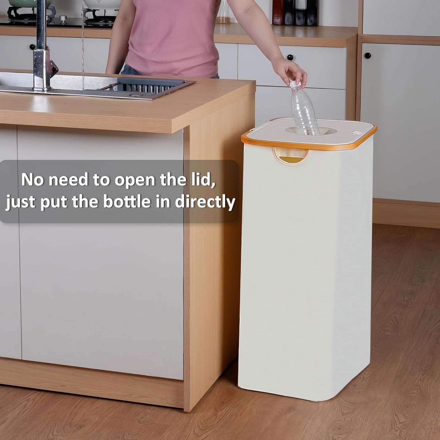 29 Gallons Recycling Bins for Kitchen, Indoor Recycle Bins with Lid, 110L Large Recycle bin with 2