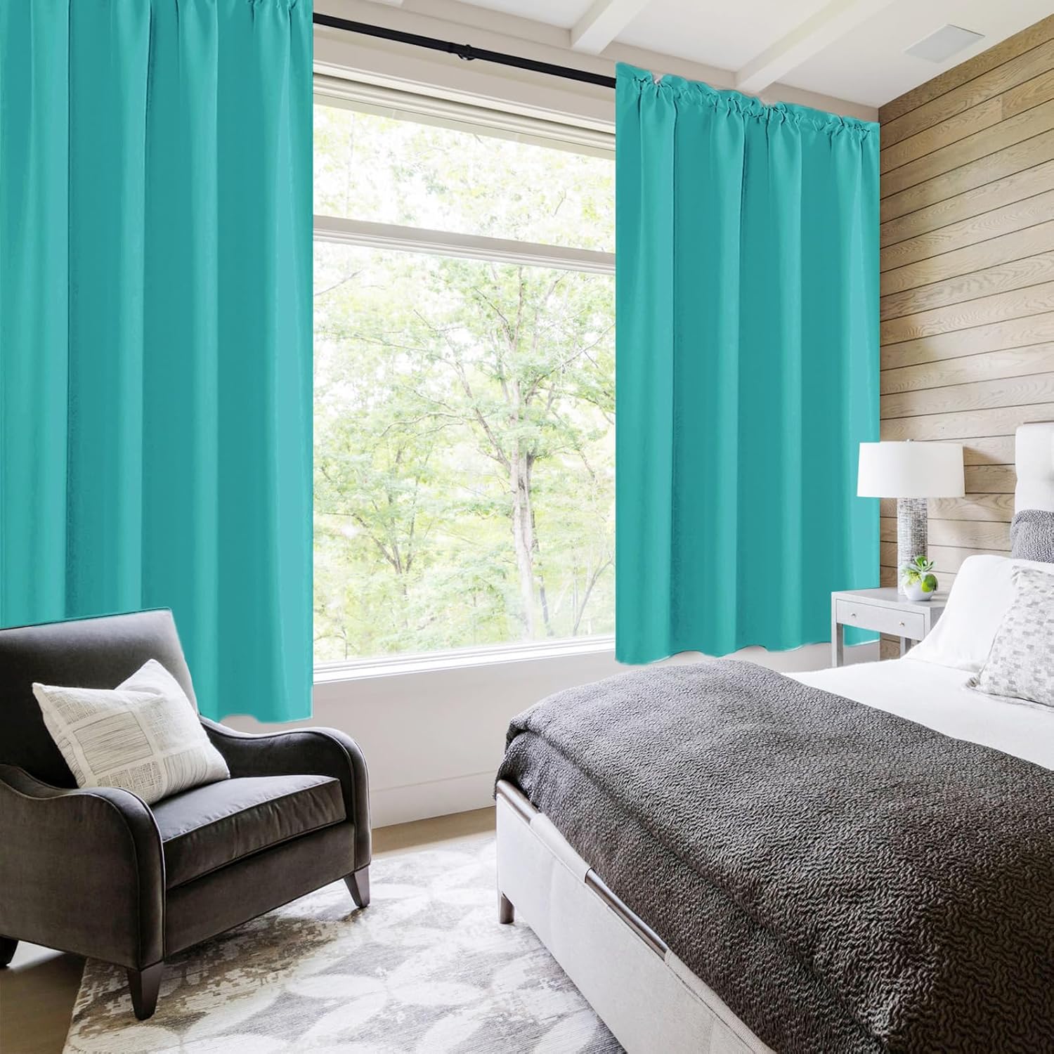 DWCN Blackout Curtains for Living Room Thermal Insulated, Energy Saving & Noise Reducing Bedroom