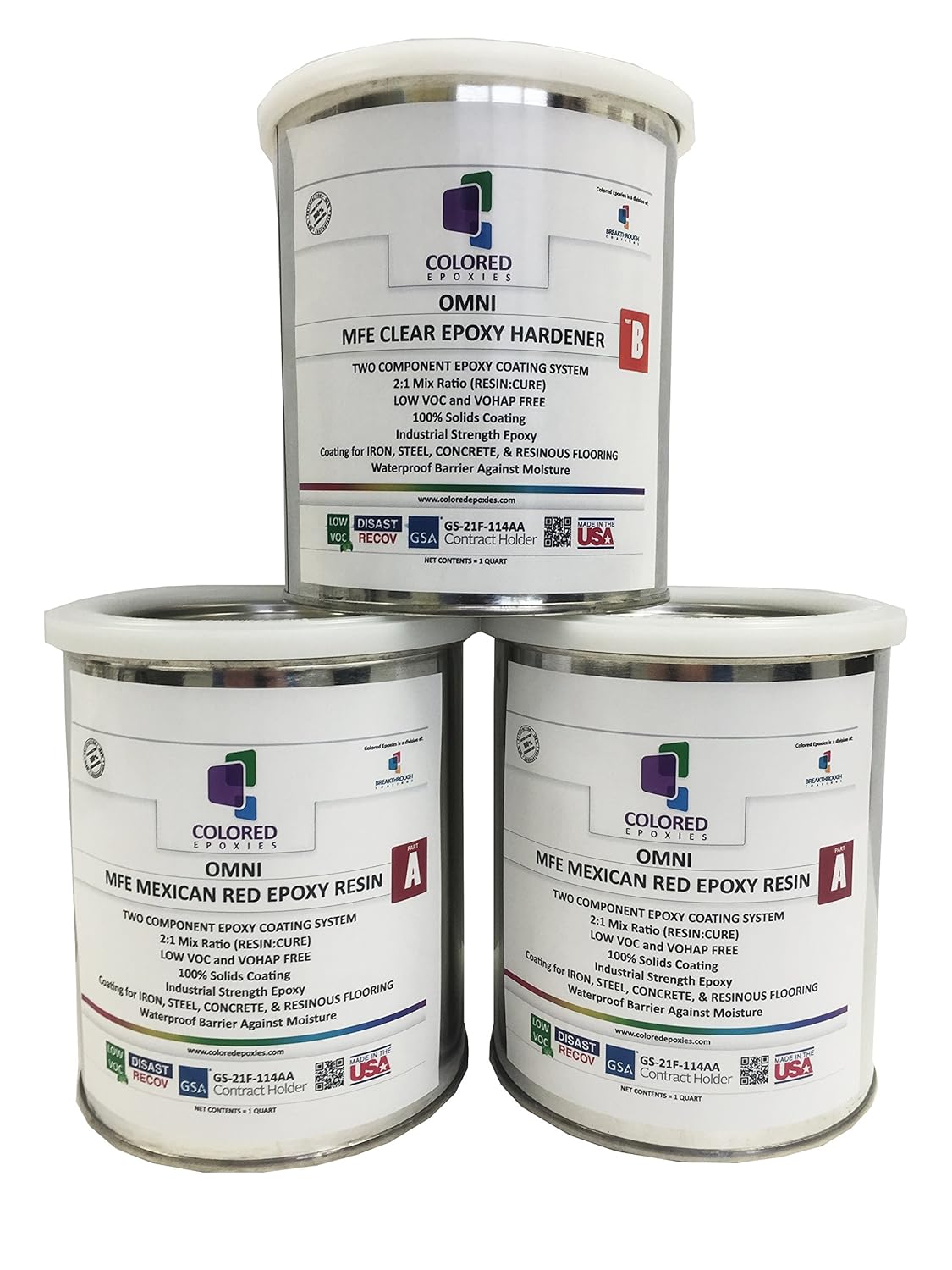 Coloredepoxies 10009 Red Epoxy Resin Coating Made with Beautiful and Vibrant Pigments, 100% solids
