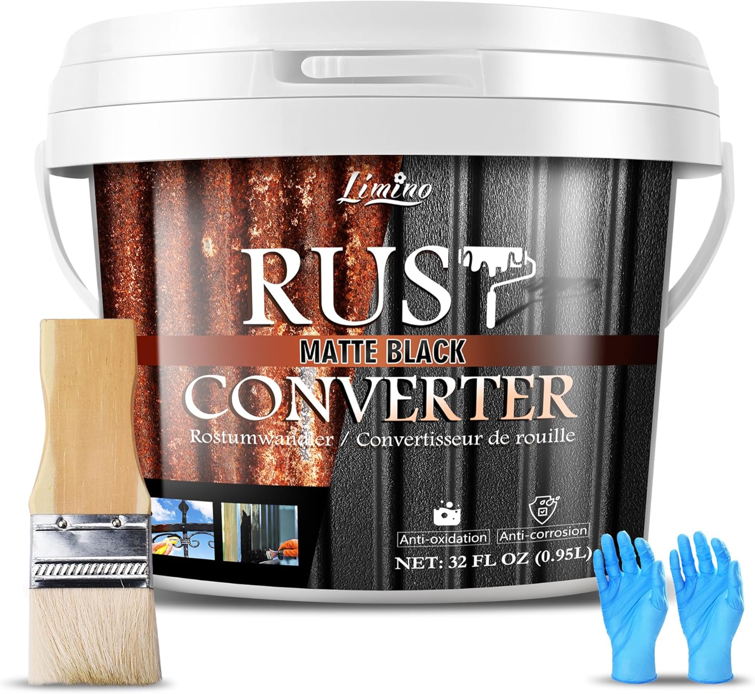 Rust Converter for Metal - Black Metal Primer and Rust Remover, Reformer ＆ Encapsulator
