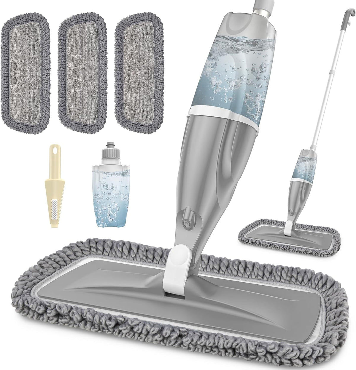 Microfiber Spray Mops for Floors Cleaning: EXEGO Dust Mop Wet Mop with 3 Washable Resuable Pads