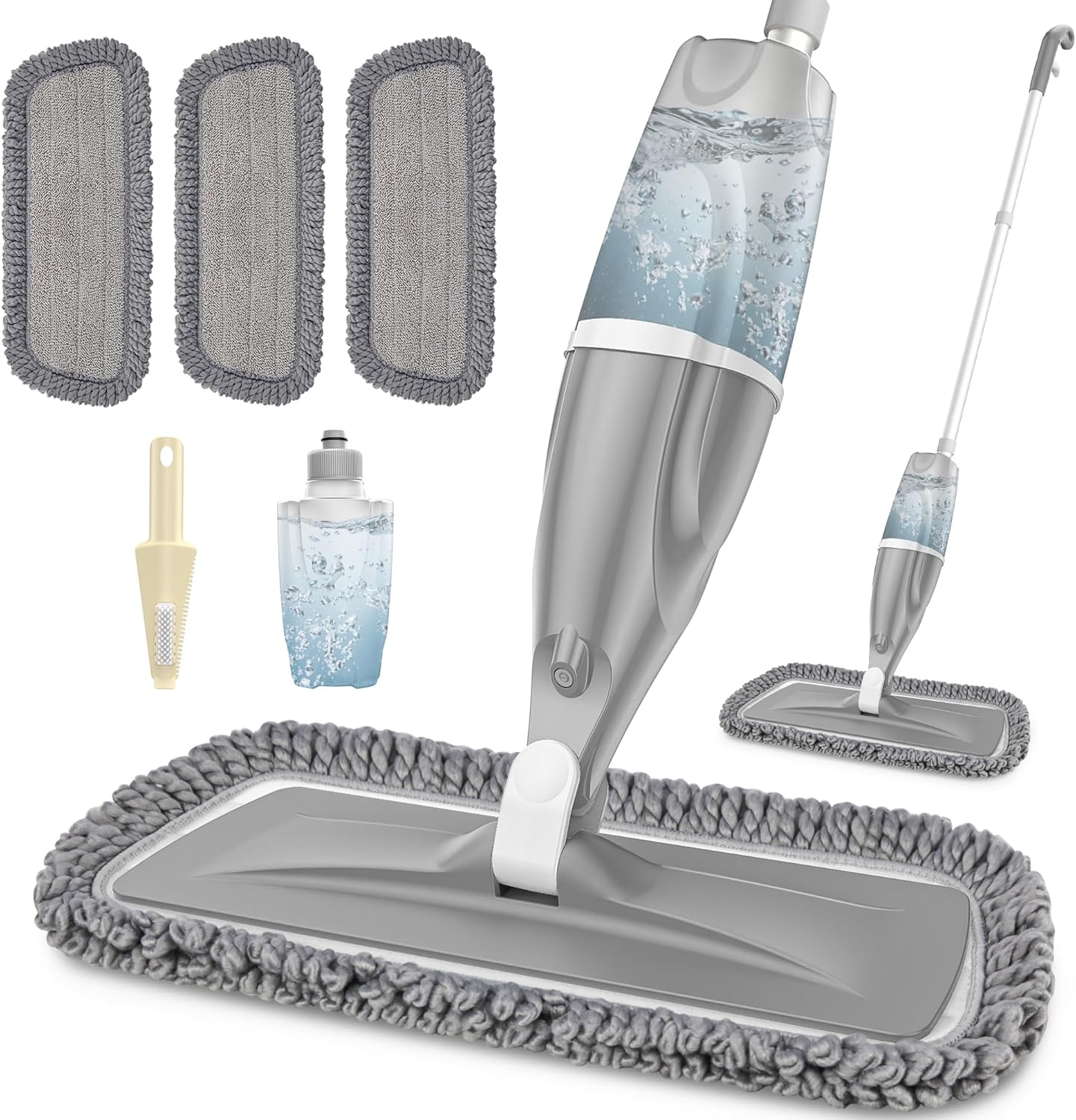 Microfiber Spray Mops for Floors Cleaning: EXEGO Dust Mop Wet Mop with 3 Washable Resuable Pads