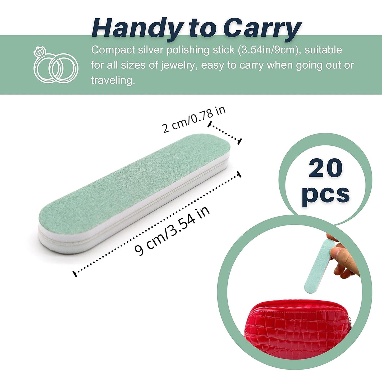CATIFLIN 20pcs Scratch Removal Silver Polish Sticks, Double-Sided Sanding Sticks, Polishing Sticks