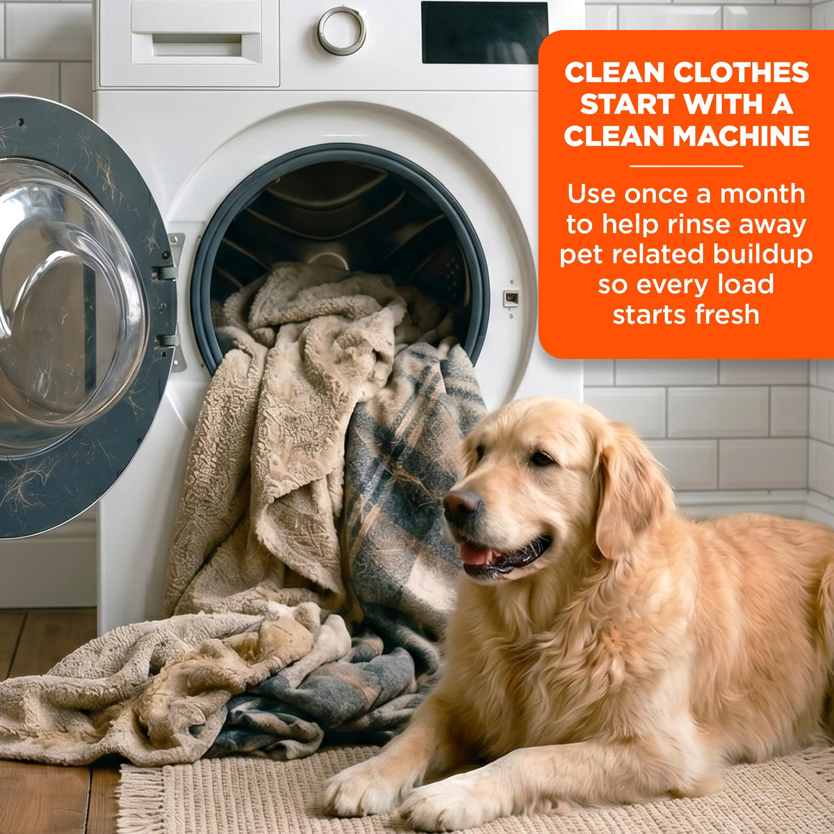 Tide Pet Washing Machine Cleaner 52 Week Supply with Oxi for Front and Top Loader Washer Machines
