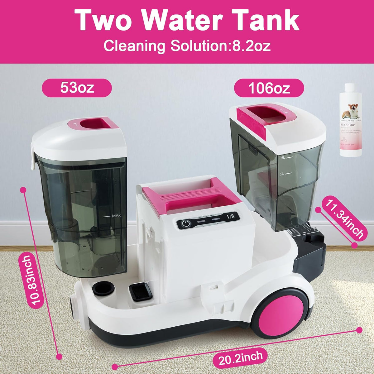 WECLEAN Carpet Cleaner Machine and Stain Remover for Deep Cleaning Upholstery for Carpets Rugs and
