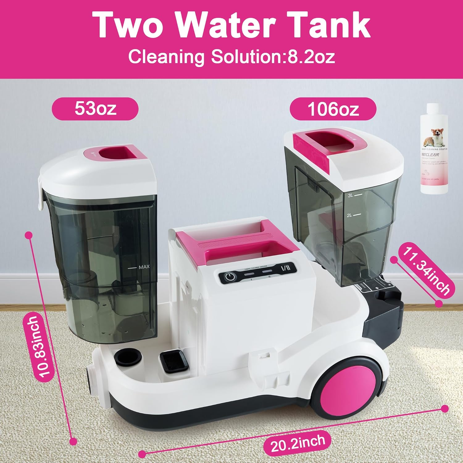 WECLEAN Carpet Cleaner Machine and Stain Remover for Deep Cleaning Upholstery for Carpets Rugs and
