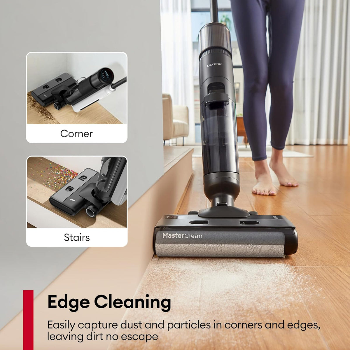 Ultenic Wet Dry Vacuum Cleaner, Cordless Vacuum Mop Combo with Self-Cleaning, 50min Runtime, Smart