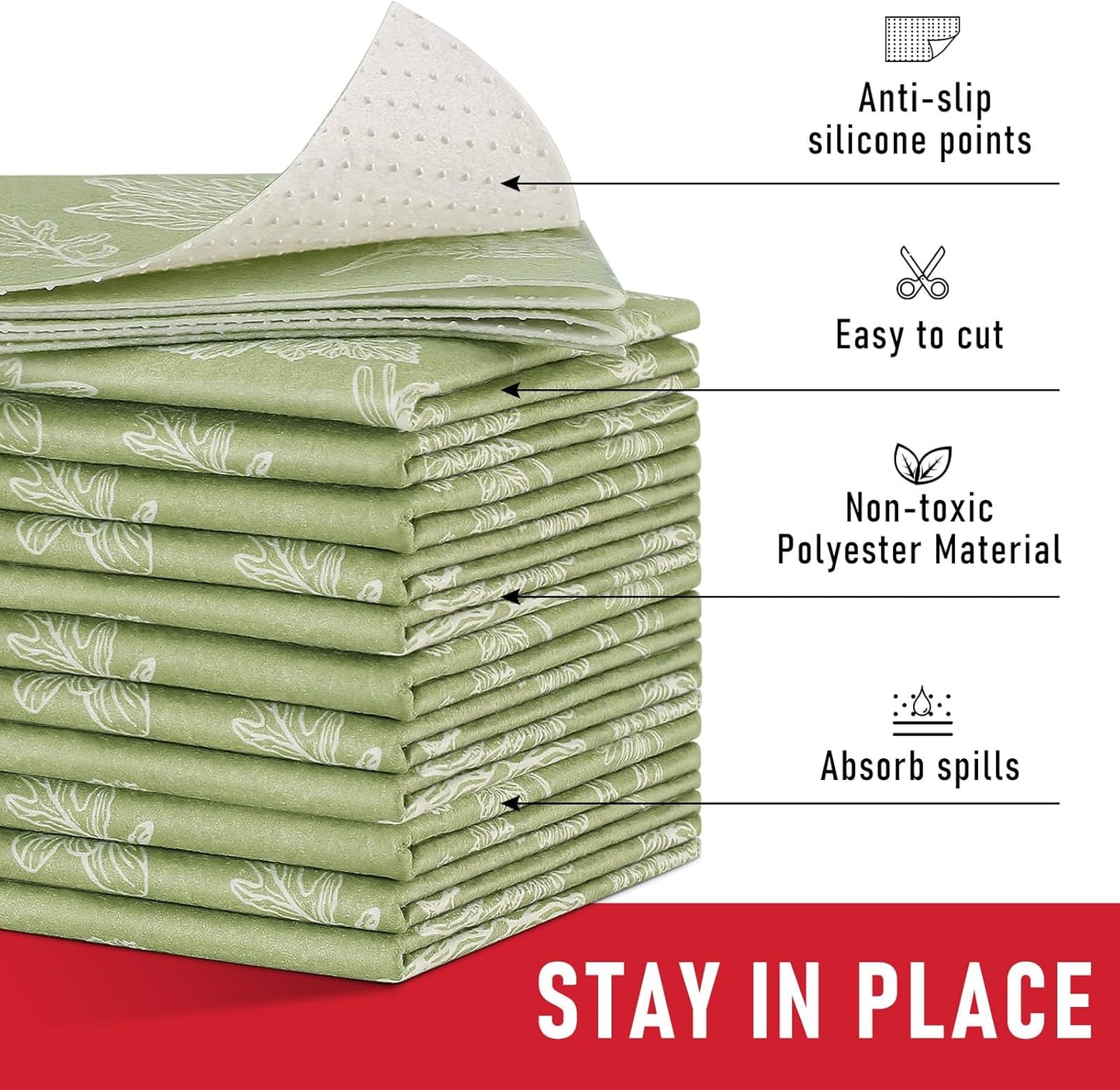 Cooyes Large Refrigerator Liners for Shelves, 12 Pack, 17.7" × 24", Fridge Drawer & Shelf Liners