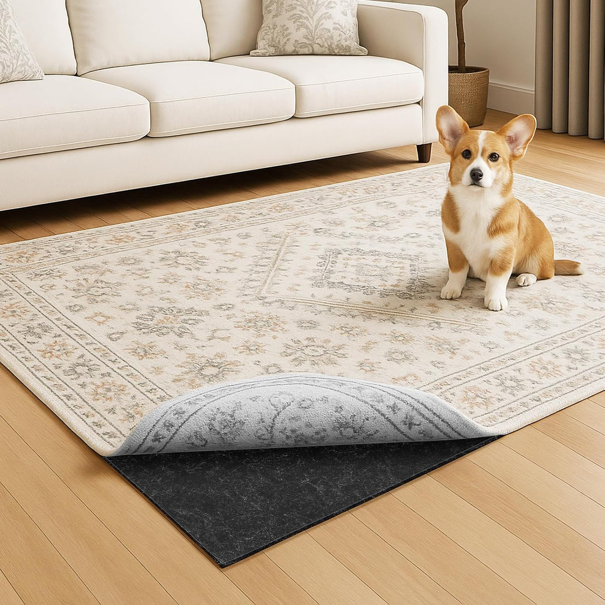 Warmstar 2x8 FT Non Slip Rug Pad,100% Waterproof Felt Rug Pad for Hardwood Floors,1/8” Thick Soft