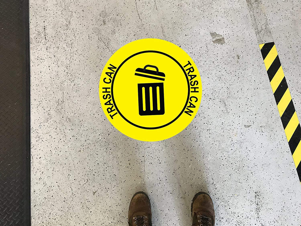 "Trash Can" Durable Laminated Vinyl Floor Sign- Sign by Graphical Warehouse- 5S Safety and Security