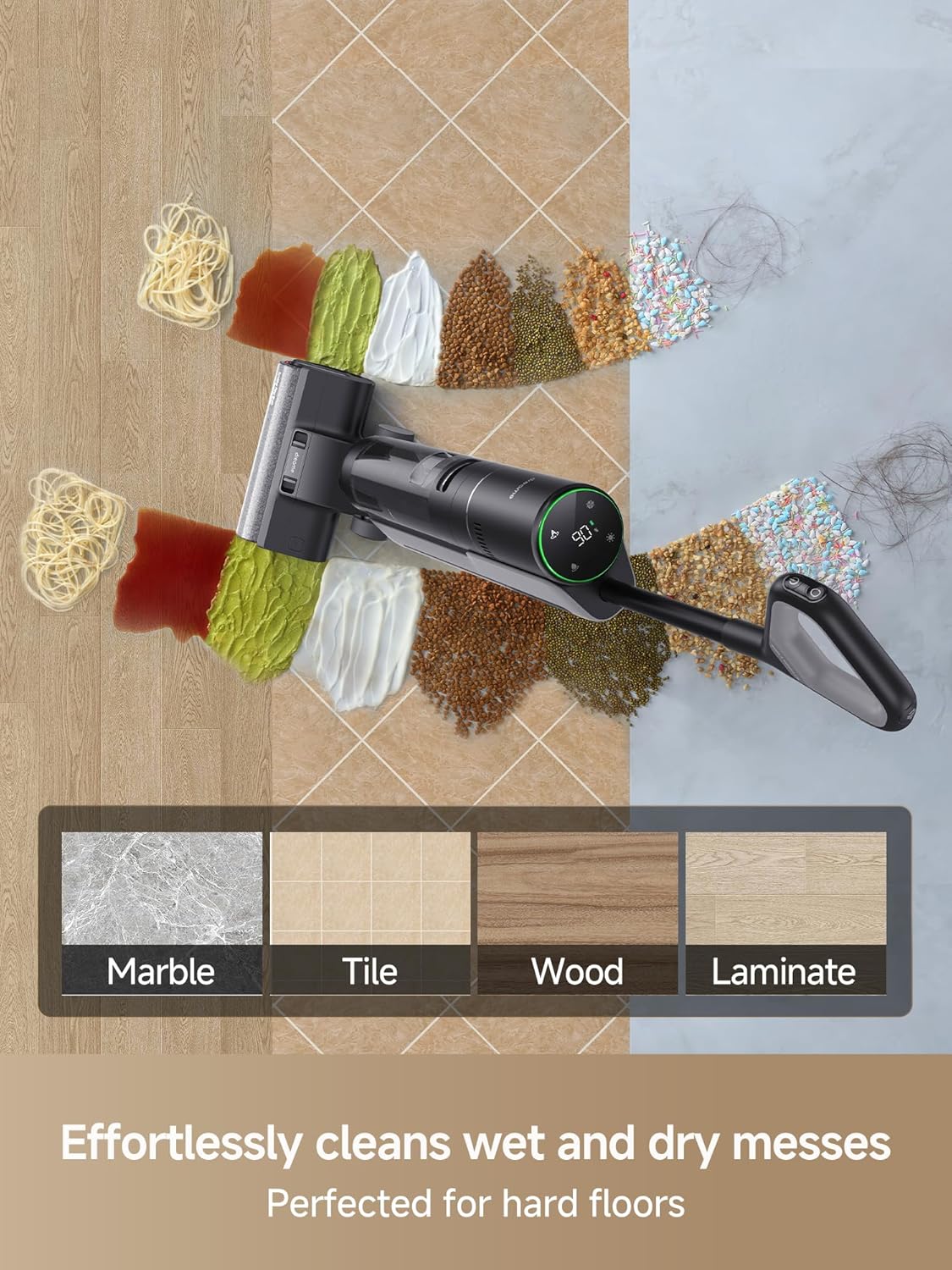 DREAME H12 PRO Vacuum Mop, Wet Dry Vacuum Cleaner for Hard Floor, Vacuum and Mop at The Same Time