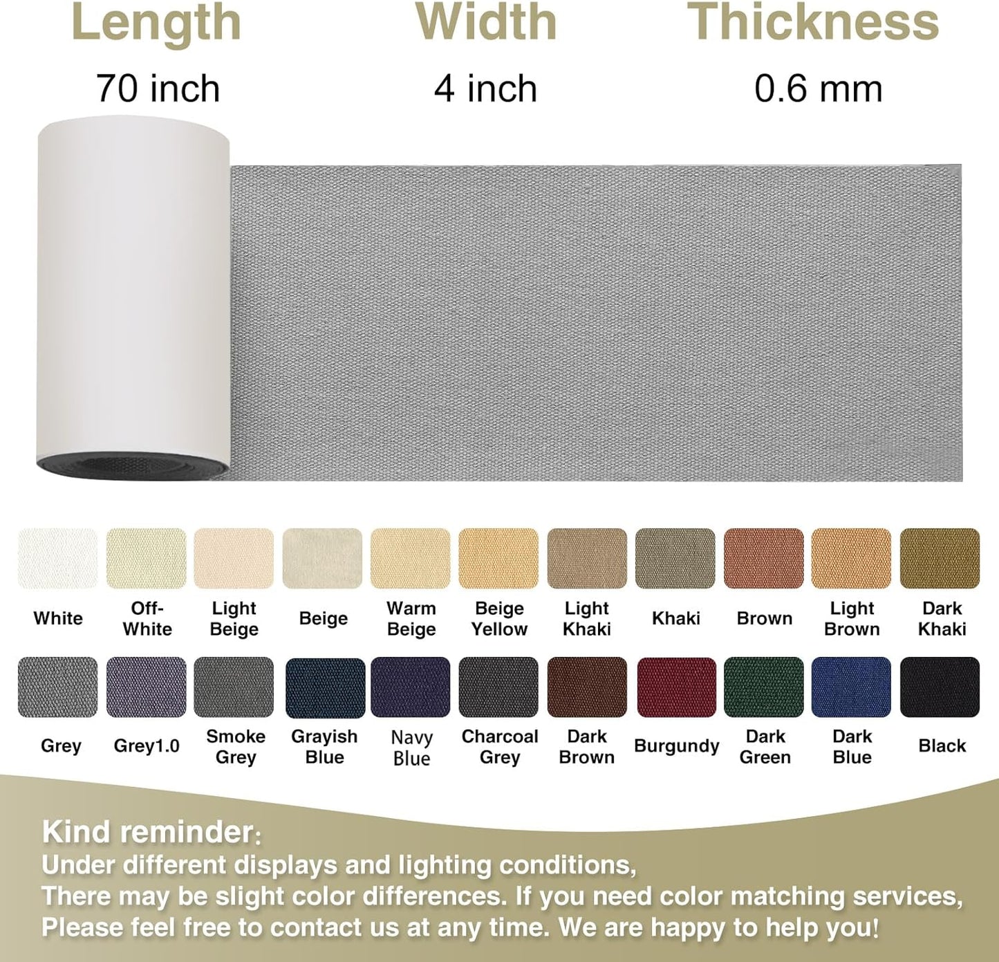 Canvas Repair Tape 4×70 Inch Waterproof Self-Adhesive Fabric Repair Patch for Repairing Boat