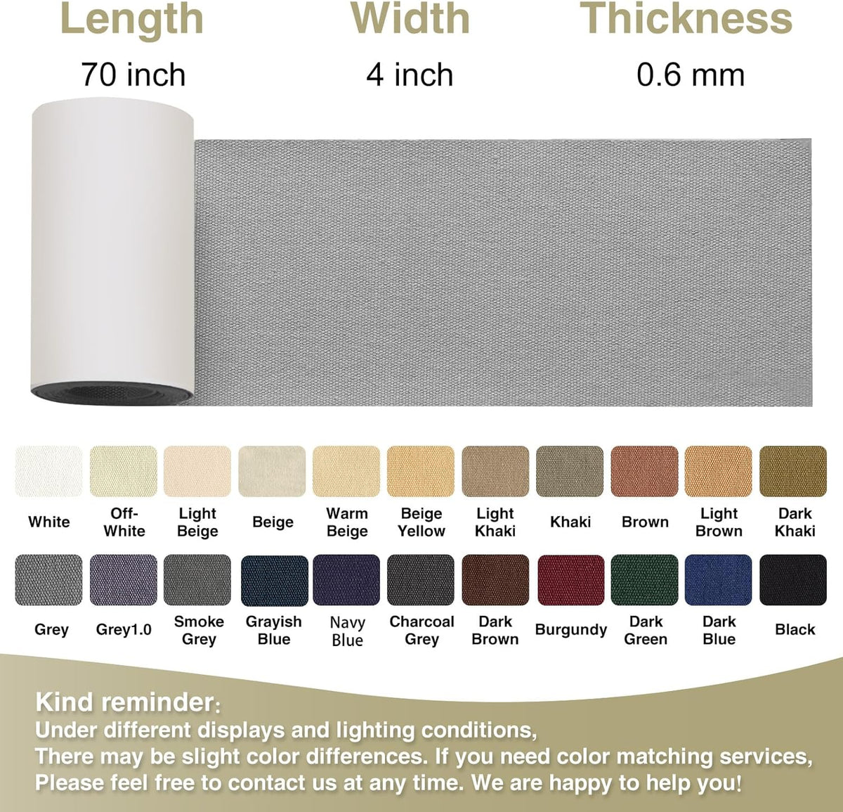 Canvas Repair Tape 4×70 Inch Waterproof Self-Adhesive Fabric Repair Patch for Repairing Boat